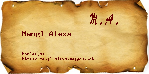 Mangl Alexa névjegykártya